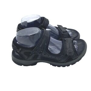 Ecco Receptor Technology Mens 40 US 6/6.5 Black Leather Sport Sandals